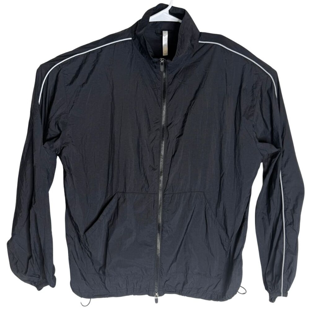 Fabletics Men's Full Zip Long Sleeve‎ Mock Neck Windbreaker Jacket Black Medium